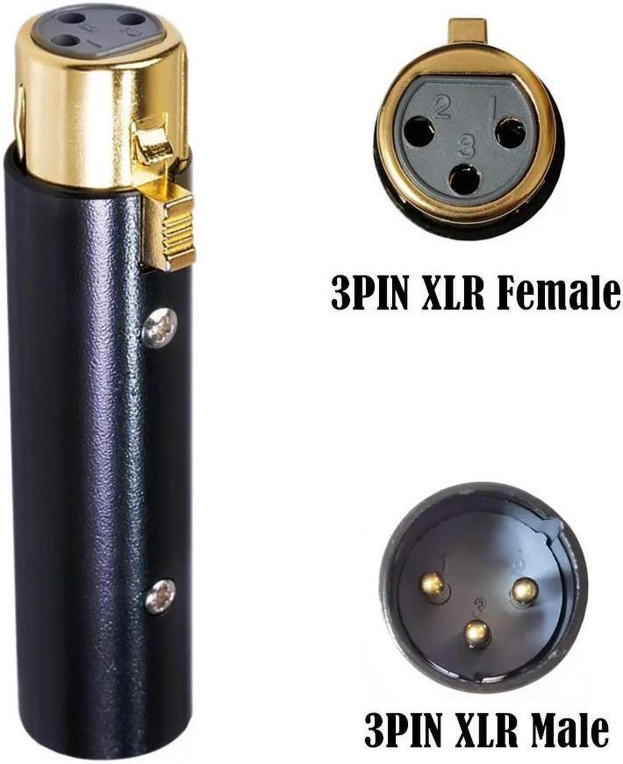 FOR XLR Female to Male XLR 3 Pin Female to 3 Pin Male Microphone Line Adapter Black Gold plated For Microphone mixer amplifiert