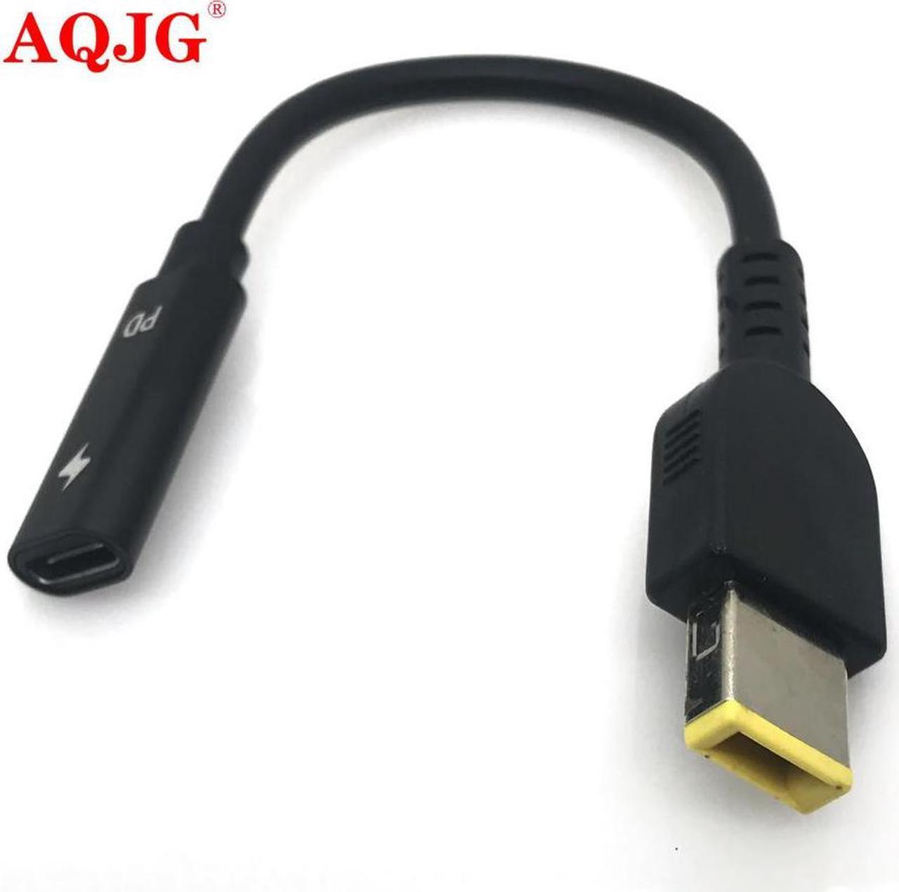 FOR Laptop DC Power Adapter Connector Plug Converter Cable Cord USB Type C Female to Square Plug for T460s E470 T450