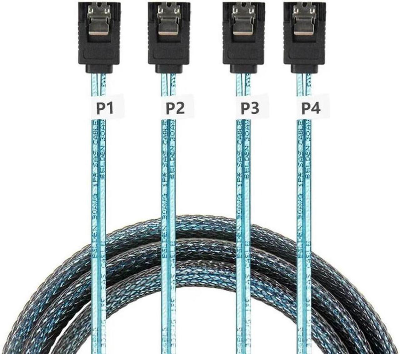 FOR Hard Drive Cable MINISAS 4-to-4 SATA 6G Data Cable 4 Pairs 4Sata Cable SAS to SATA 1M