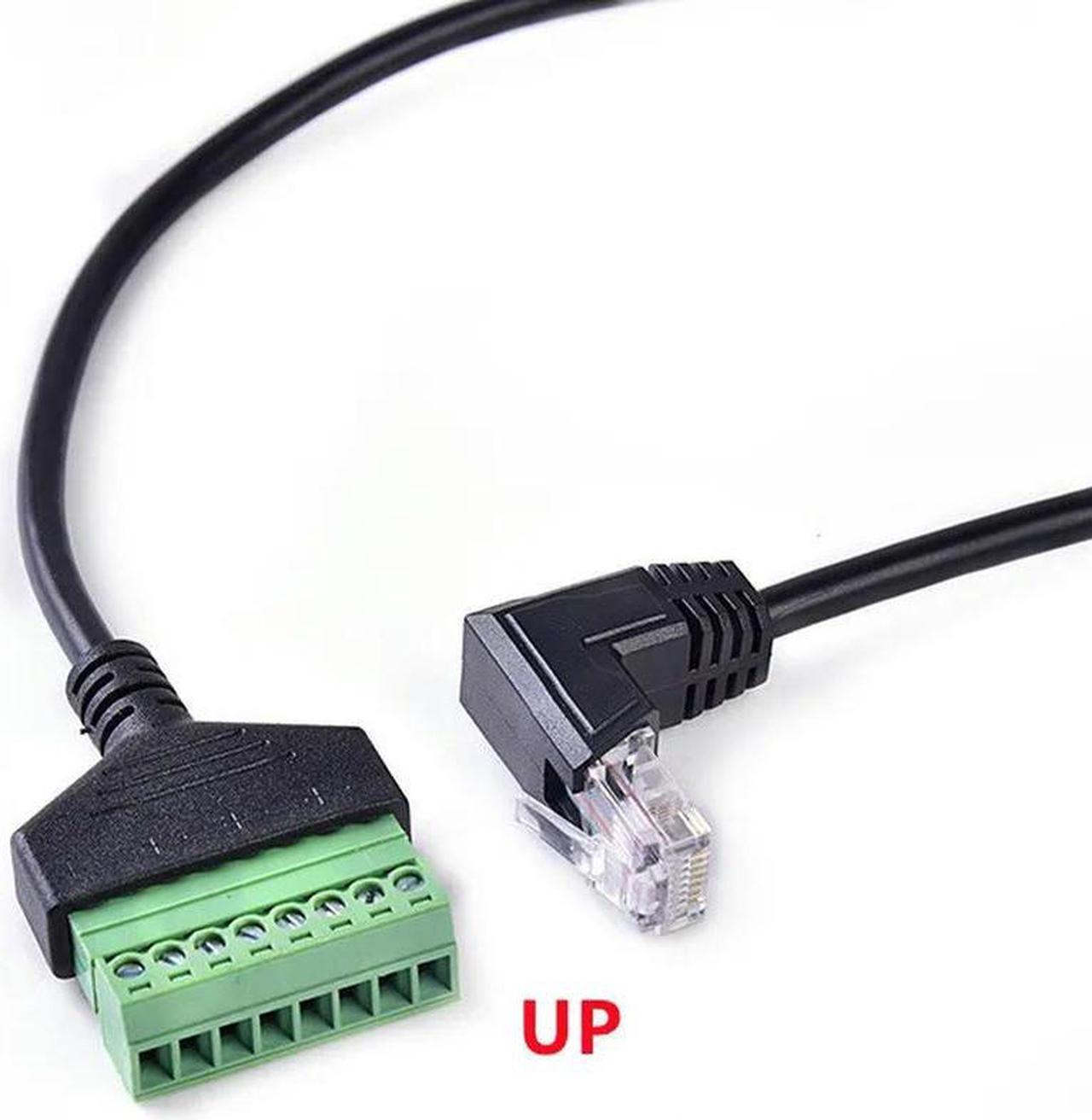 FOR RJ45 Ethernet Male To 8 Pin AV Terminal Screw Adapter Converter Block Plug Cable For Camera