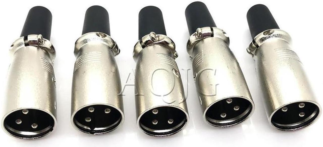 FOR 5 Male 5 Female 3Pin XLR Microphone MIC Audio Connectors Plugs for DIY Cable Male Female Connector Plug Set Gold Pl