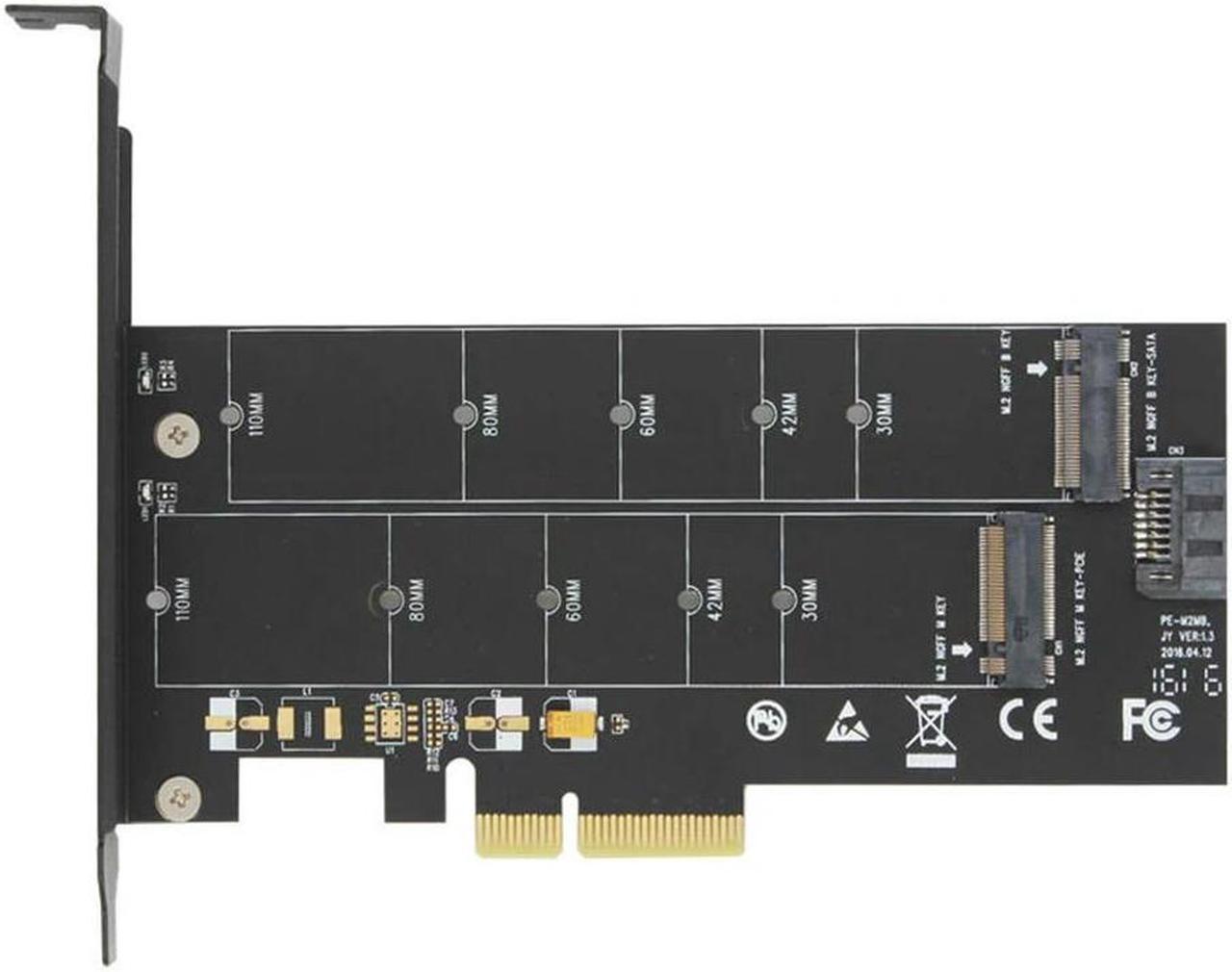 FOR M.2 NVMe SSD NGFF TO PCIE X4 adapter M Key B Key dual interface card PCI Express 3.0 x4 2230-22110 All Size m.2