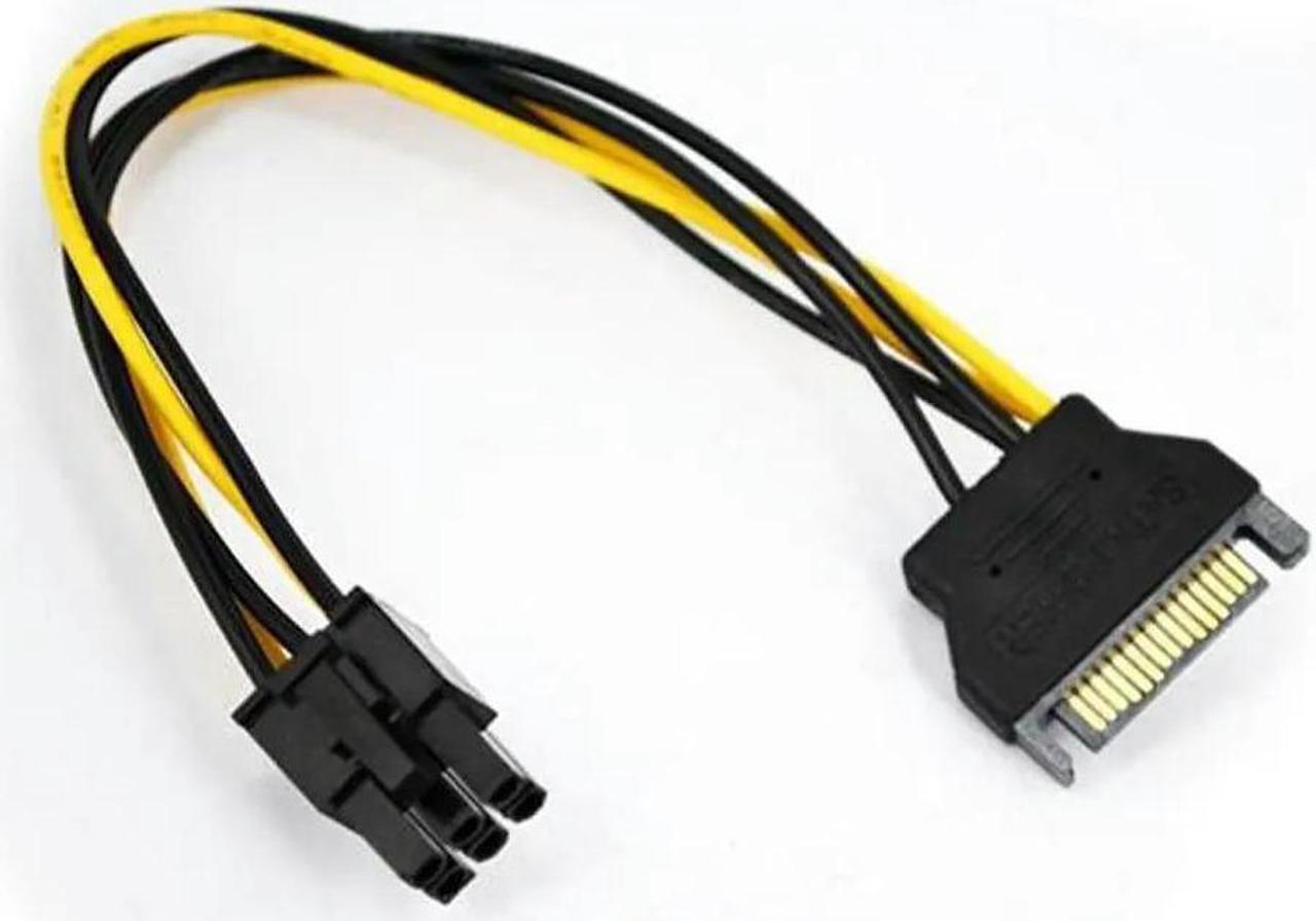 FOR 10 PCS/LOT SATA Power Cable 15 Pin To 6 Pin PCI EXPRESS PCI-E Sata Graphics Converter Adapter Video Card Power Cable cord