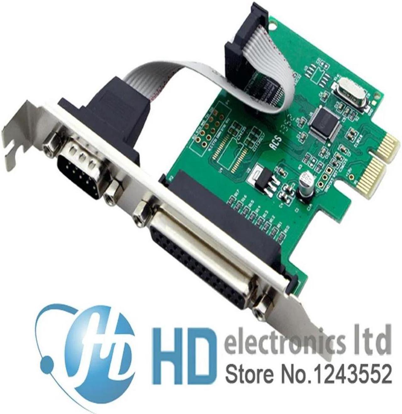 FOR RS232 RS-232 Serial Port COM DB25 Printer Parallel Port LPT to PCI-E PCI Express Card Adapter Converter WCH382 Chip