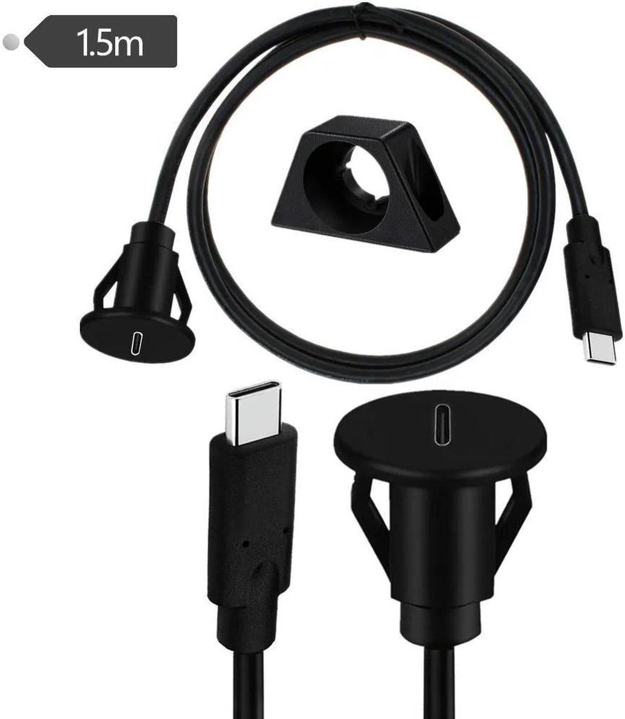 FOR Type C 3.1 Car Flush Mount Cable Usb C Panel Mount Male To Female Extension Cable For Car Truck Boat Motorcycle Dashboard 1.5m