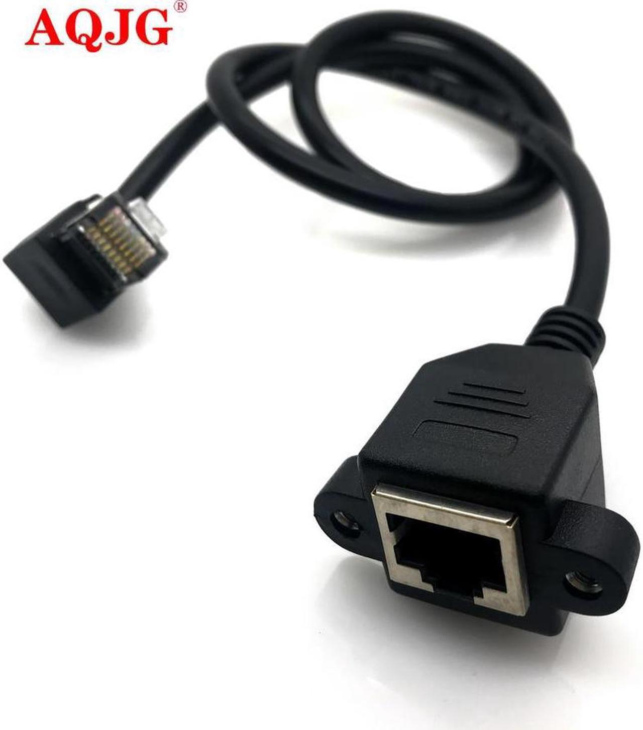 FOR 30cm 60cm 1M 1.5M 90 s UP RJ45 Male to Female Screw Panel Mount Ethernet LAN Network Extension Cable converter