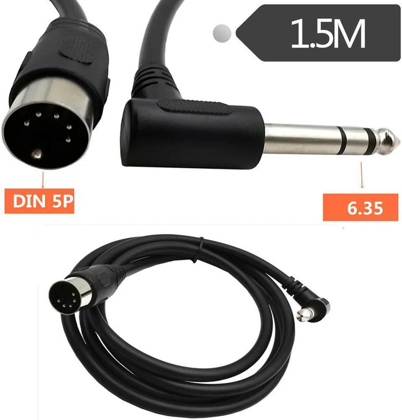 FOR MIDI Din 5Pin Male to Monoprice 6.35mm (1/4 Inch) Male TRS Stereo Audio Cable 1.5m Fpr Audio microphone