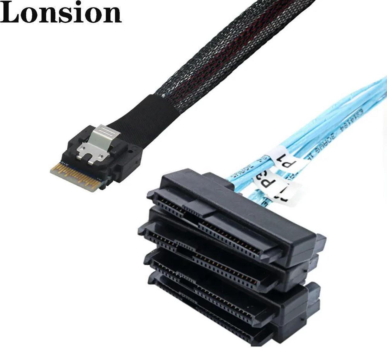 FOR Reliable performance PCIE Slimline SAS 4.0 38pin SFF-8654 4i to SFF-8482 server cable high-speed data transfer