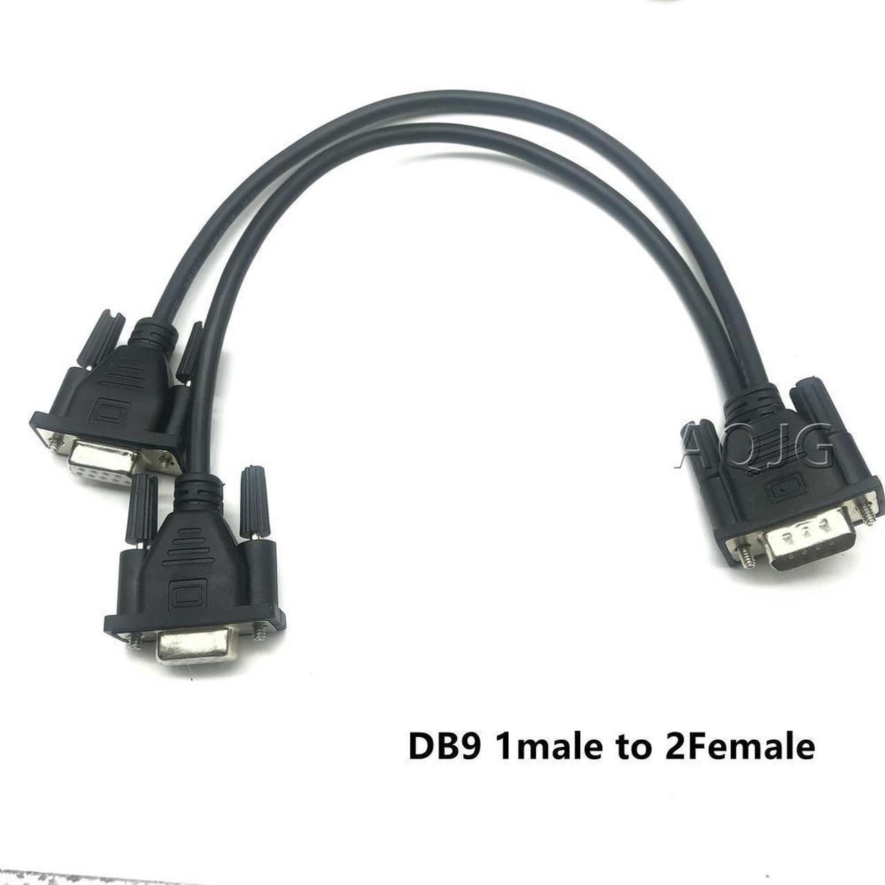 FOR All Copper Shielded DB9 9pin 1 male to 2 female Splitter Cord RS232 COM Port Cable For POS terminal scanner equipment