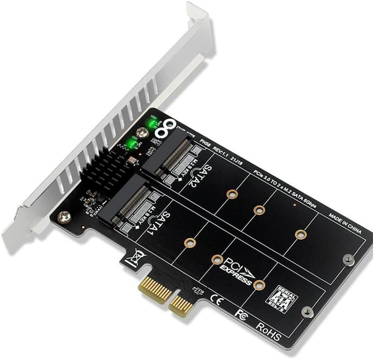 FOR Splitter Expansion Card for PCIE X1 to Dual NGFF M.2 SATA SSD