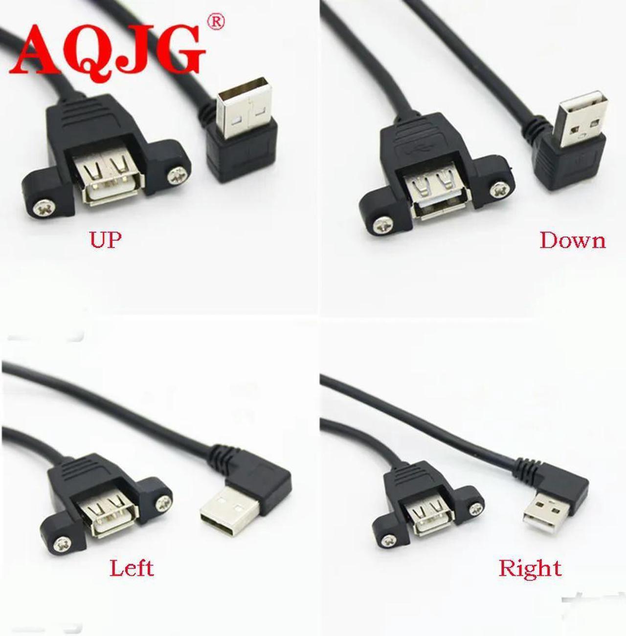 FOR USB2.0 Male to Cable 90 USB Extension Cable Computer Motherboard Panel Mount USB Tailgate Cable Left Right