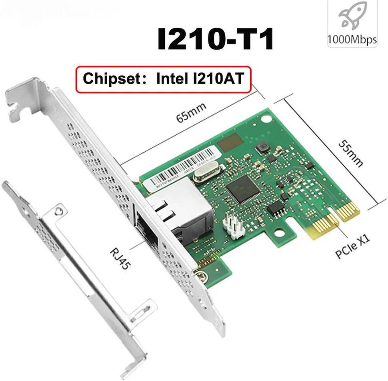 FOR I210-T1 1G Gigabit Ethernet Server Adapter For I210AT Chip PCIe2.1 X1 RJ45 Single Port 1000M PXE Startup