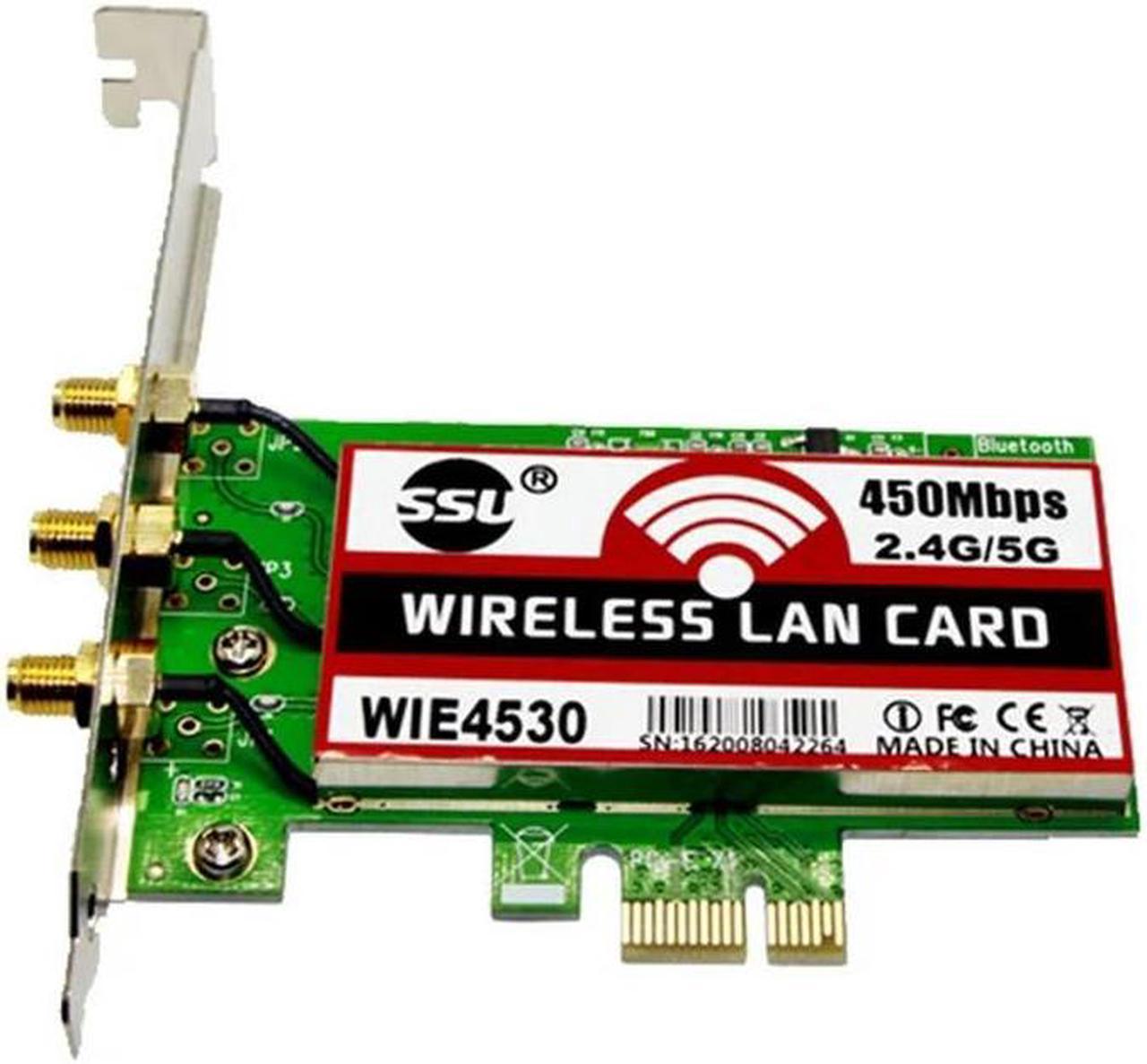 FOR 450Mbps LAN Network PCI-Express Adapter Card 802.11B/G/N 3 Antenna