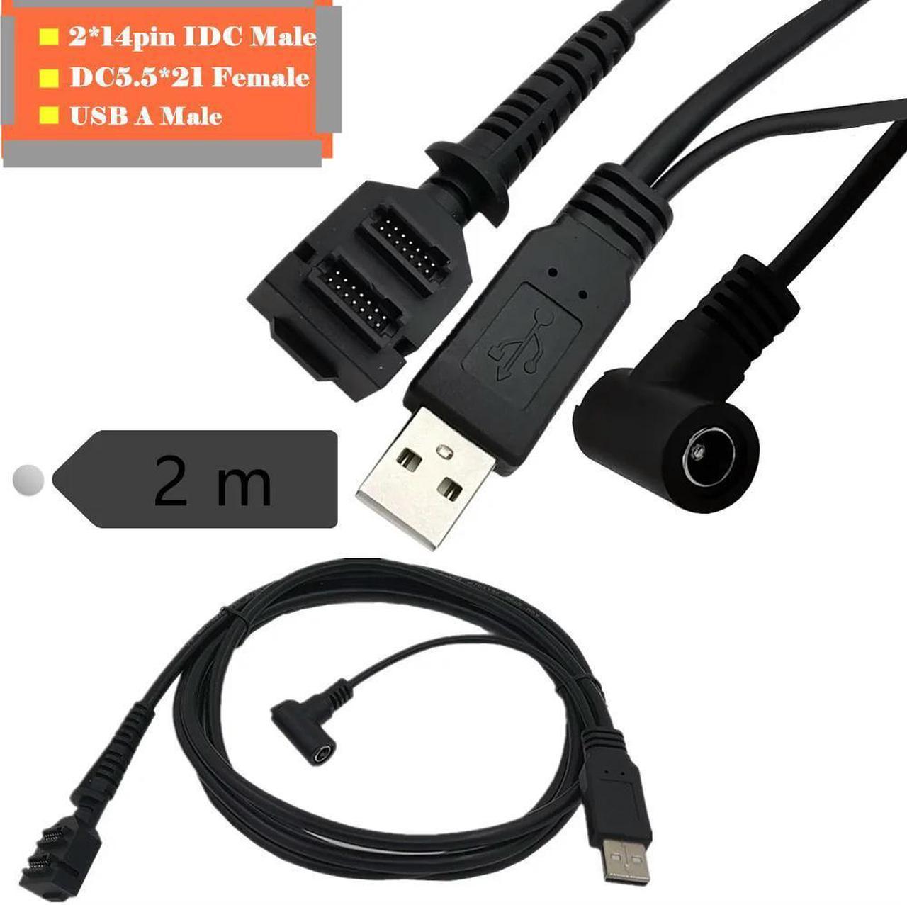 FOR Dual 14pin IDC DC5.5*2.1MM Female To usb 2.0 For Scanner line