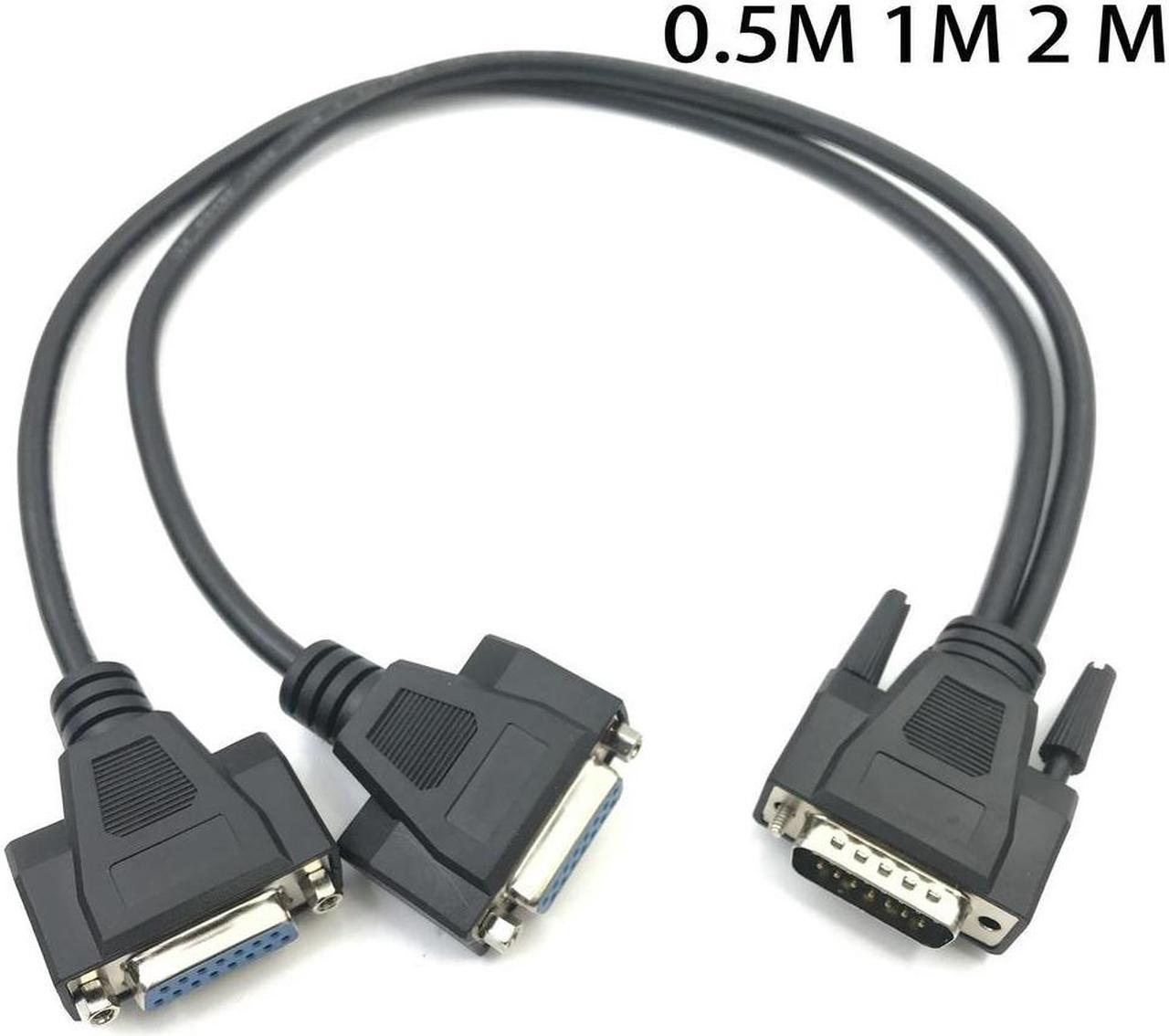 FOR DB15 one point two data cable 1 signal all copper shielding customized 15PIN to DB15 male to 2 female 0.5M 1m 2m