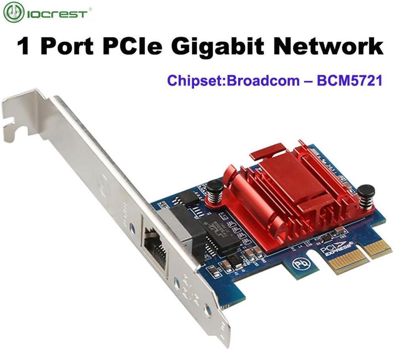 FOR Chip 1 Port PCIe 1Gbps Gigabit NIC Adapter 10/100/1000 Mbps Single RJ45 Lan Controller BCM5721 Chipset