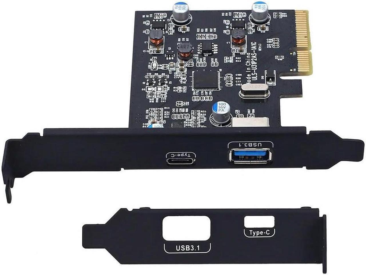 FOR PCI-E PCI Express to USB 3.1 Gen2 10Gbps Hub Type A and Type C 2-Port PCIe Expansion Adapter Card For 7/8/8.1/10