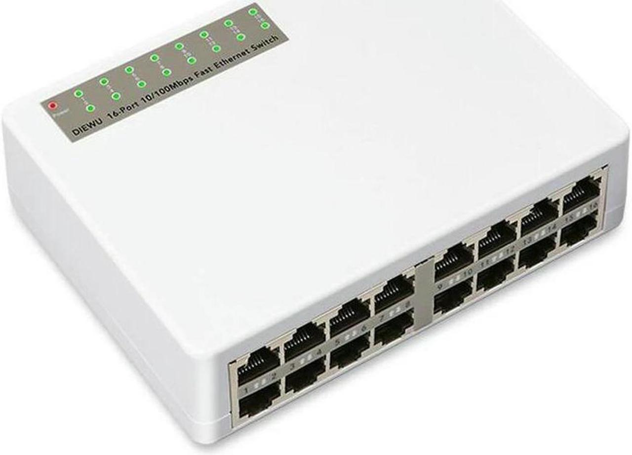 FOR 16 Ports Fast Ethernet LAN RJ45 Vlan 10/100Mbps Network Switch Switcher Hub Desktop PC