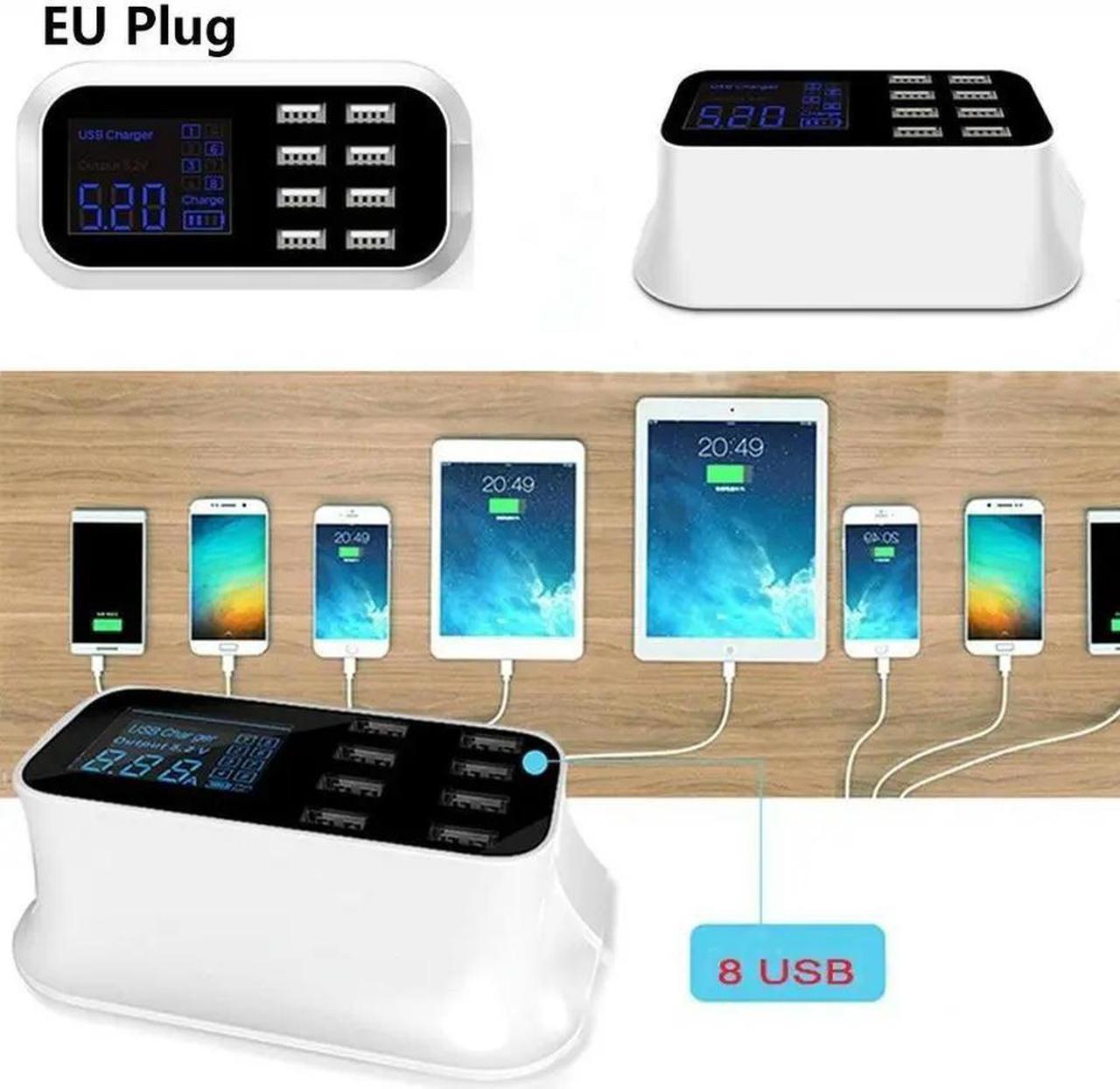 FOR hot 8 Port Portable USB Hub Fast with Smart IC Auto Detect Tech