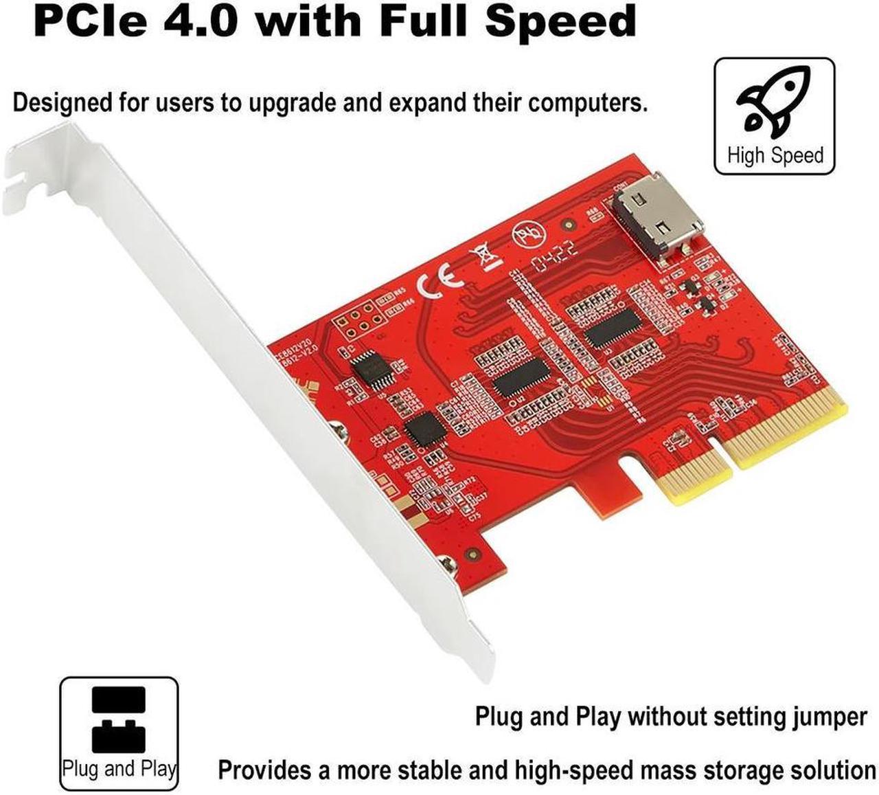 FOR PCIe 4.0 x4 Gen4 with to 4i SFF-8612 Add-in Card Adapter Full Speed Con t 2.5'' U.2 NVMe SSD