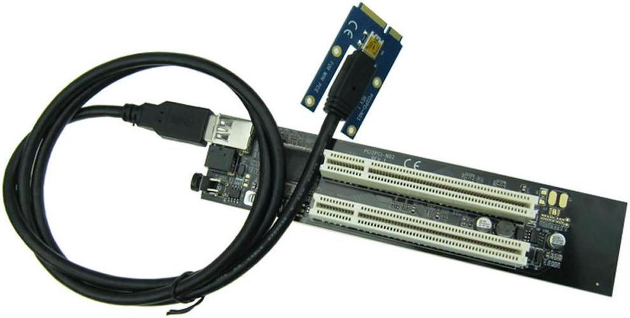 FOR Half-size Full-size Mini PCIe To 2 PCI 32bit slots adapter mini pci-e card for PCI Sound Card graphics card