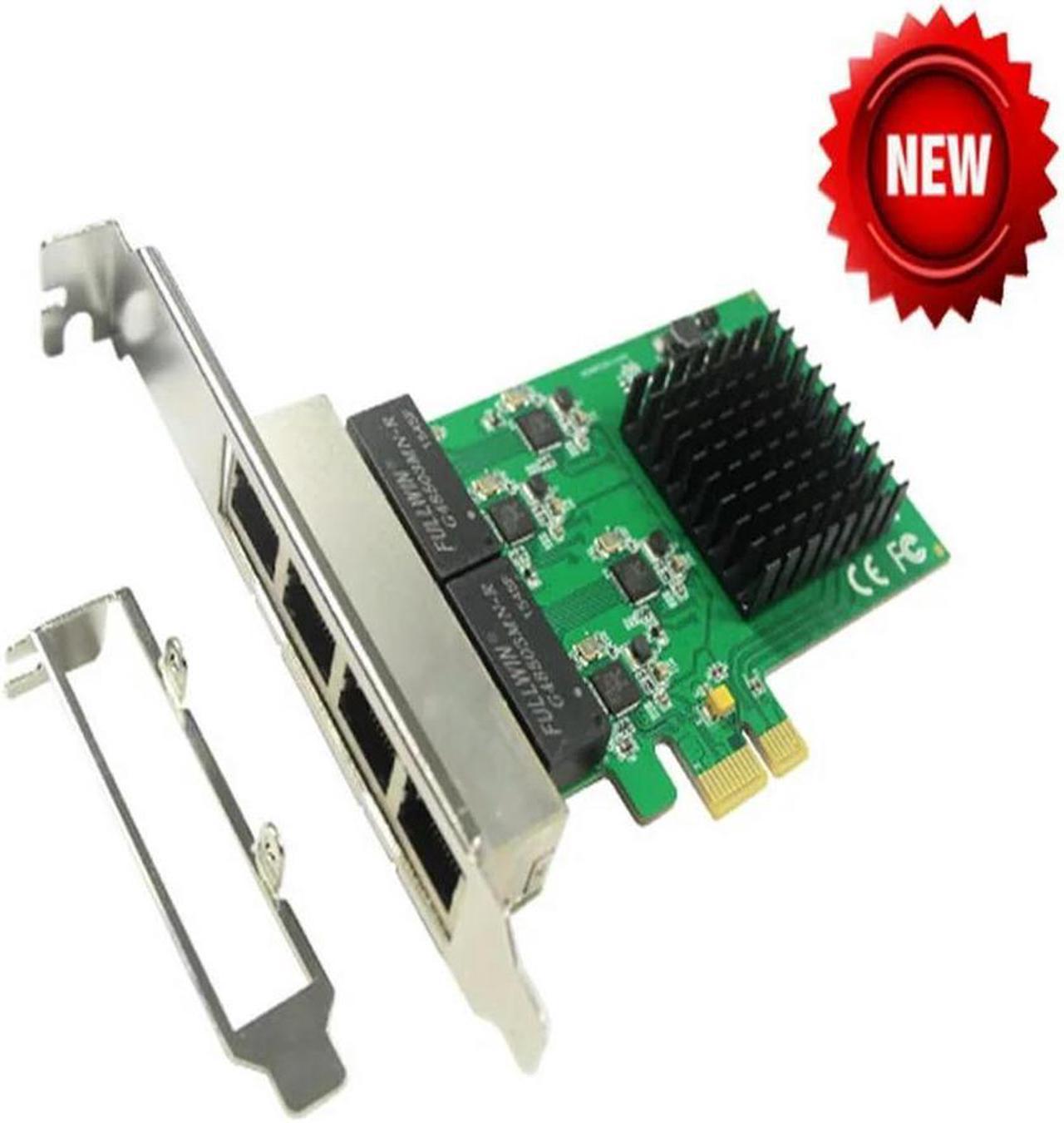 FOR PCI-Express 4 Ports Gigabit Ethernet Controller Card RTL8111 Chipset t low profile bracket PCIE to 10/100/1000Mbps