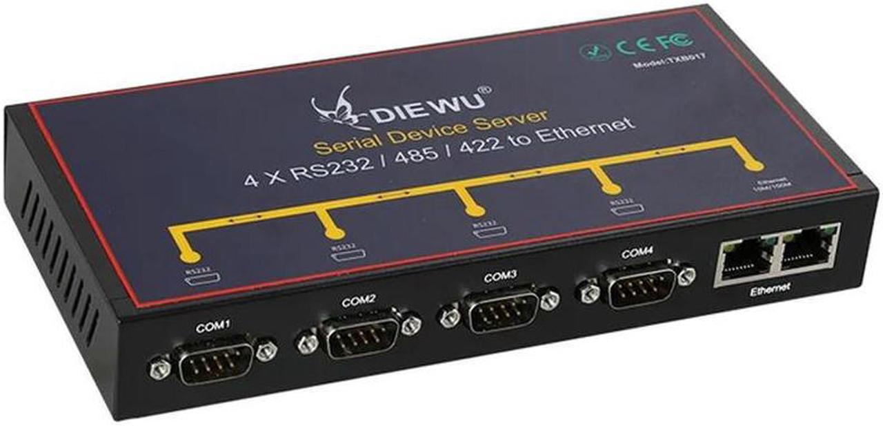 FOR Industrial Grade Serial Server 4 port Serial RS232/485/422 Device 10/100Mbps Full Duplex /Half Duplex dual ethernet RJ45 to com