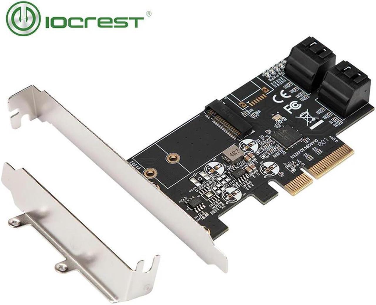 FOR Internal 4 Port Non- SATA III 6GB/S with M.2 B-Key 22x42 Pci-E X4 Controller Card for Desktop PC t SSD and HDD