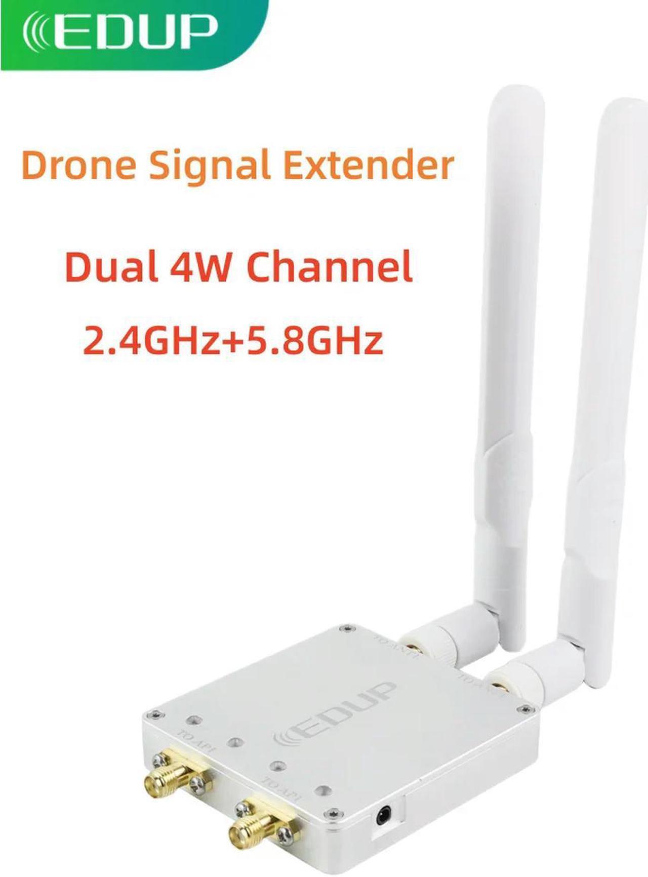 FOR Booster 5.8GHz&2.4GHz Signal Long Range Dual 4W Channel Repeater Dual Antenna Power for Drone Route