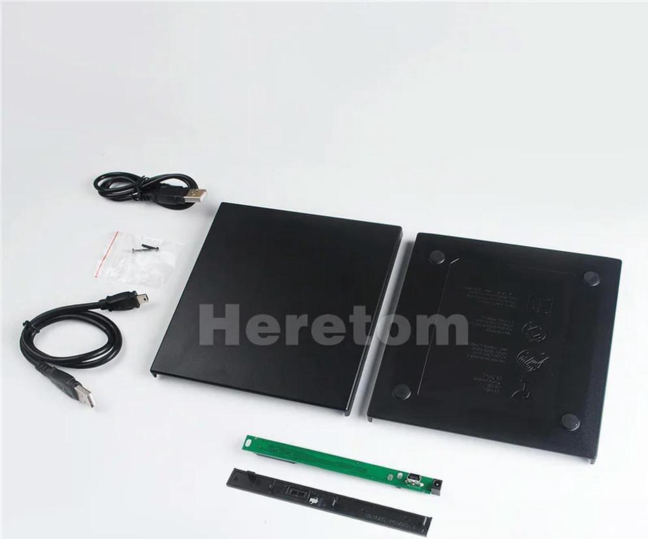 FOR Slim ABS USB 2.0 12.7mm IDE PATA to SATA External CD DVD Optical Drive Enclosure Case for Laptop