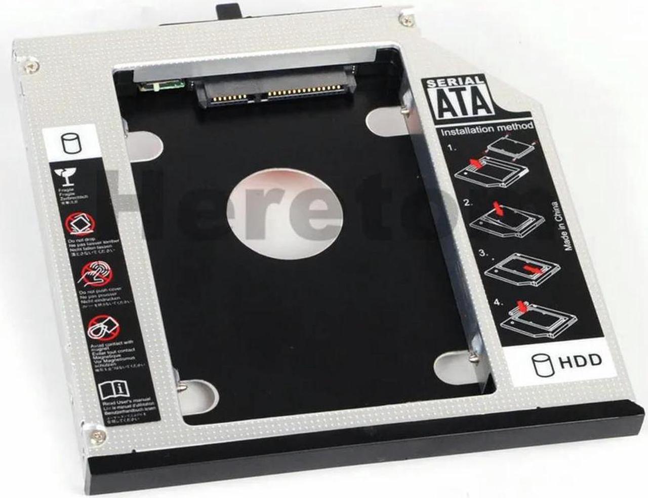 FOR Aluminum 12.7mm SATA to SATA DVD CD-ROM 2nd HDD SSD for R400 R500 T420 T430 T520