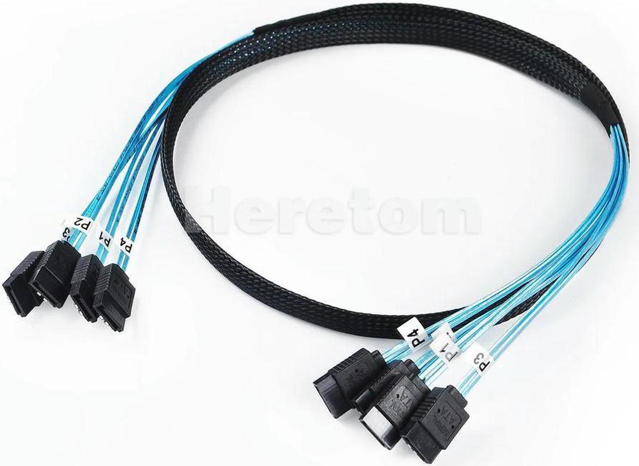 FOR Splitter Cable Computer Accessories SATA III 6Gbps SAS 4 SATA to 4 SATA Cable for IT MODE HBA CARD 9212-4I4E 50CM