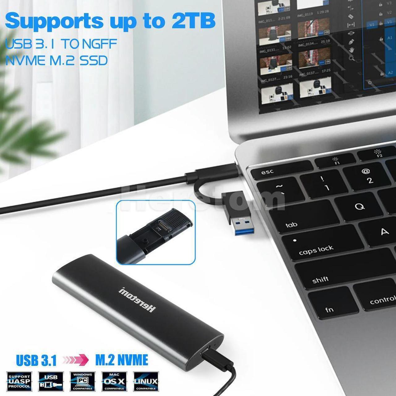 FOR m.2 SATA To USB 3.0 SSD Enclosure External HD Hard Drive Disk Box Storage Case Adapter Support m.2 nvme Drive SSD