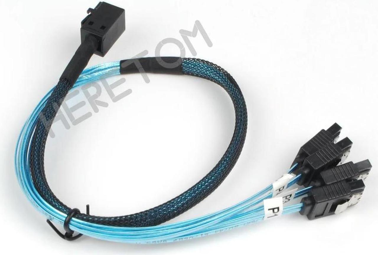 FOR Internal HD Mini SAS Cable SAS SFF-8643 To 4 SATA Cable SFF8643 SAS to 4 SATA Cable Connect to Hard Drive SATA Cable 0.5M/50CM