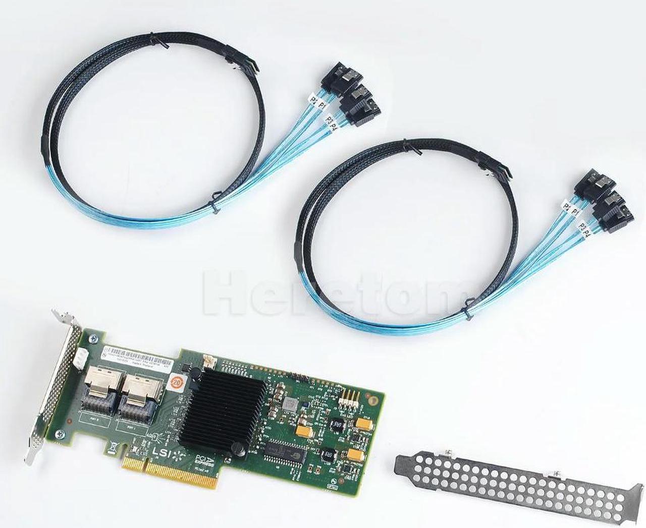 FOR H310 SATA SAS HBA Controller 6Gbps PCIe x8 9240-8i M1015+SFF-8087 to (4) 7-Pin SATA cables