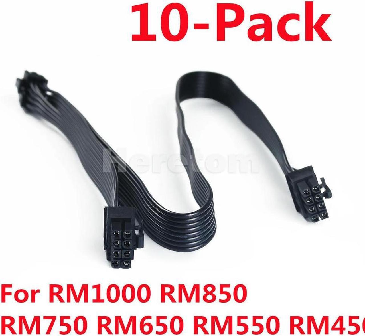 FOR 10(Pack) PCI express 8pin to Dual 6+2Pin Power supply Cable PCIe For RM1000 RM850 RM750 RM650 RM550 RM450