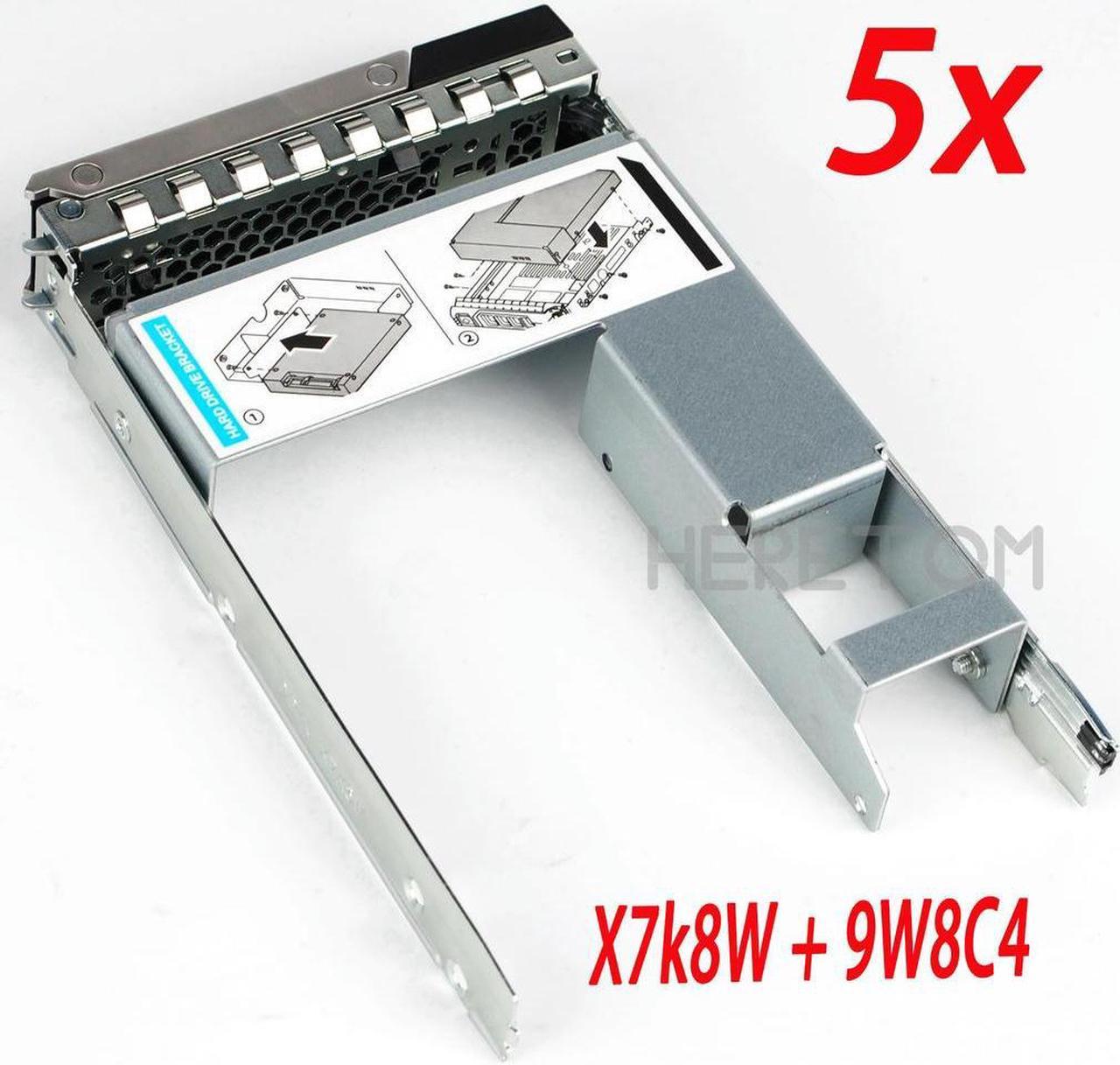 FOR 5PCS 2.5 HDD Adapter Tray 9W8C4 + X7k8W 3.5 Hard Drive Tray 09W8C4 For R730 R720 R530 T630 0X7k8W