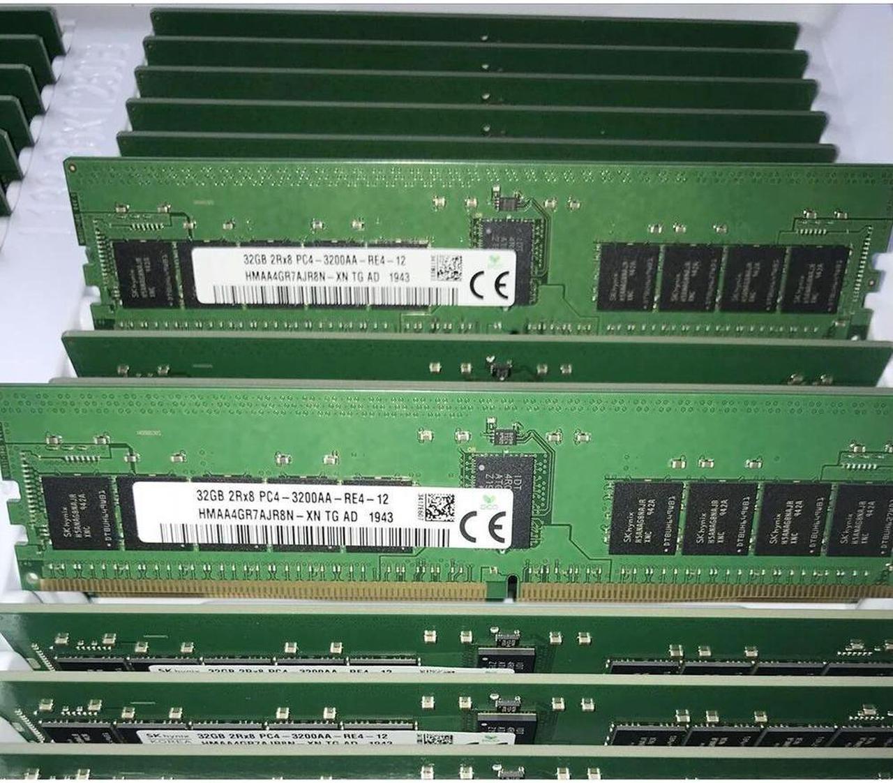 FOR 1 Pcs 32GB 32G DDR4 2RX8 3200 ECC REG HMAA4GR7AJR8N-XN For Memory