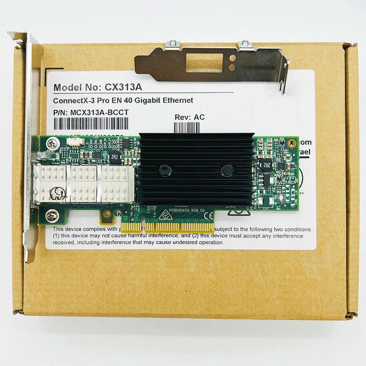 FOR CX313A MCX313A-BCCT ConnectX-3 Pro EN 40 Gigabit Ethernet QSFP PCIe3.0 x8 Single Port Network Card