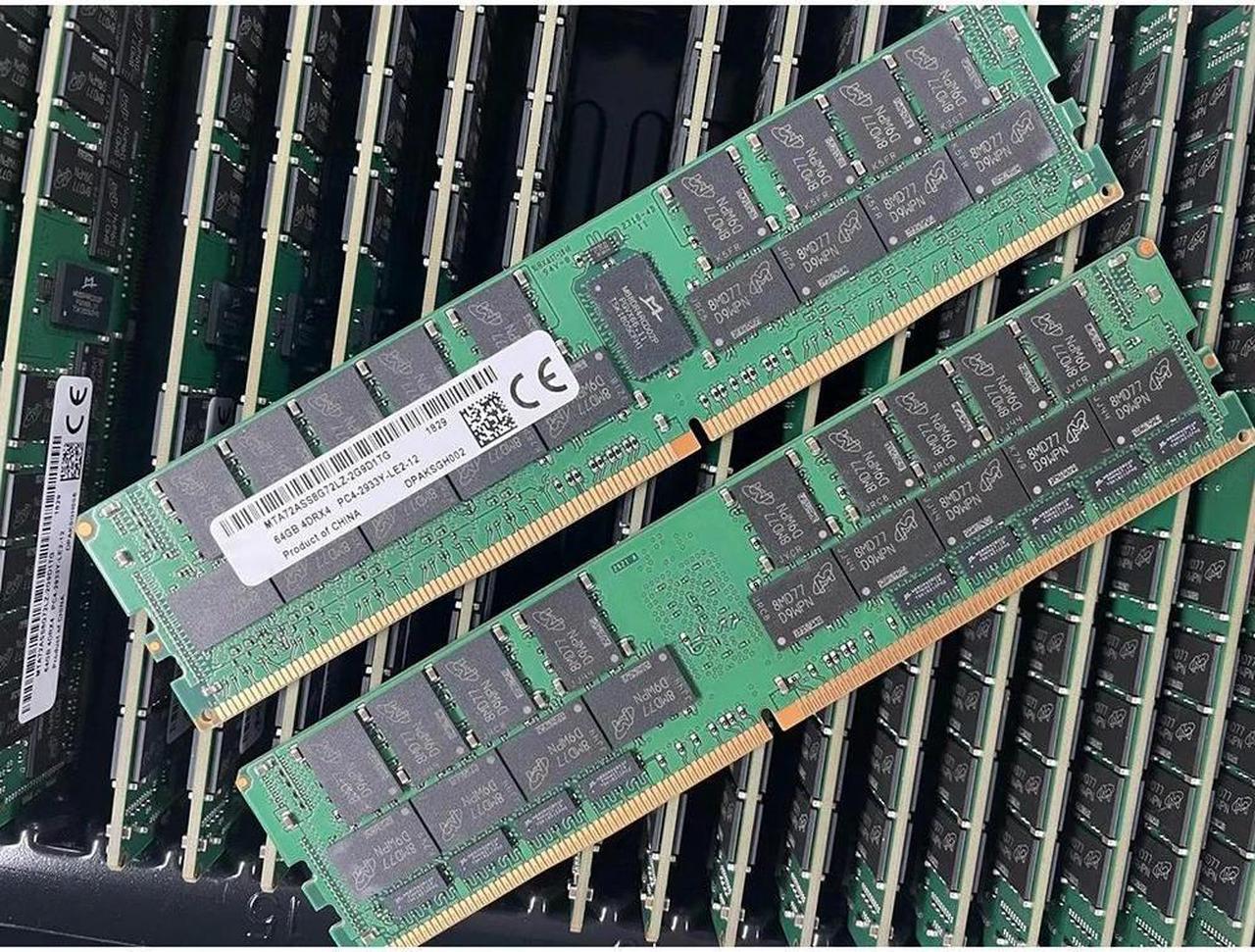 FOR 1 Pcs For 64G 64GB 4DR×4 PC4-2933Y DDR4 2933 MTA72ASS8G72LZ-2G9D1 Server Memory