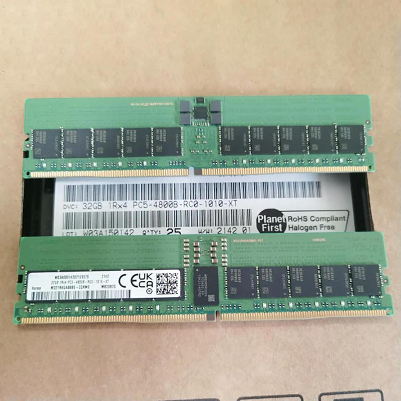 FOR 1Pcs For DDR5 32G 32GB 4800 1RX4 PC5-4800 ECC REG RDIMM Server Memory