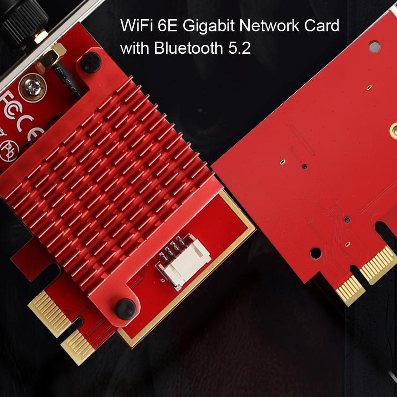 Alt view image 4 of 7 - PCIE WiFi 6E Network Card AX210 AX5400M Bluetooth 5.2 Cooler Tri-Band PCI-E Wireless Wi-Fi Network Card Adapter for Gaming, for Windows 10/11 64-bit