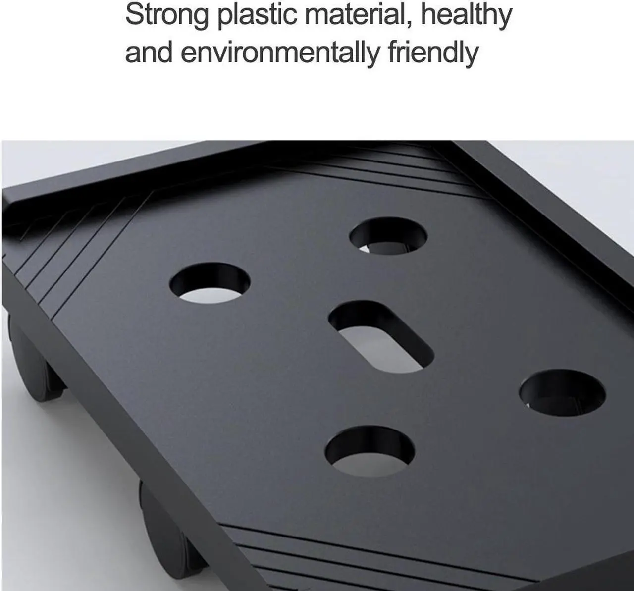 Alt view image 6 of 7 - Jicheng Desktop Computer Tower Stand PC Tower Stand 2 Tier CPU Holder Stand with Wheels Mobile Computer Tower Cart Rolling PC Stand Floor for Fax Home Office