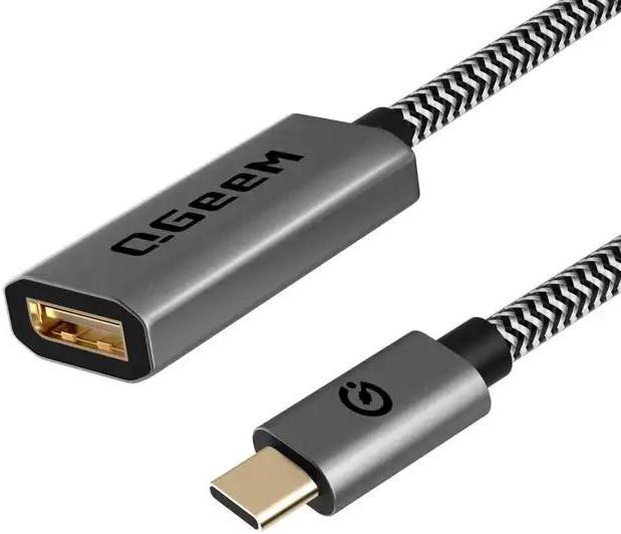 USB C to Displayport Cable QGeeM Type C to DP 1.4 Convertor 8K60Hz 4K165Hz Compatible with Thunderbolt 3/4 and More USB C Device