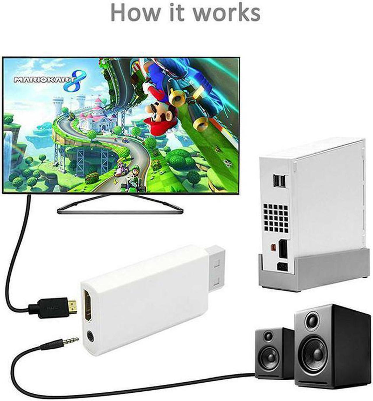 Alt view image 2 of 7 - Wii to hdmi WII2HDMI FULL HD 1080P CONVERTER ADAPTER ADAPTOR AUDIO SUPPORT Portable Wii to HDMI Wii2HDMI Full HD Converter Audio Output Adapter TV White