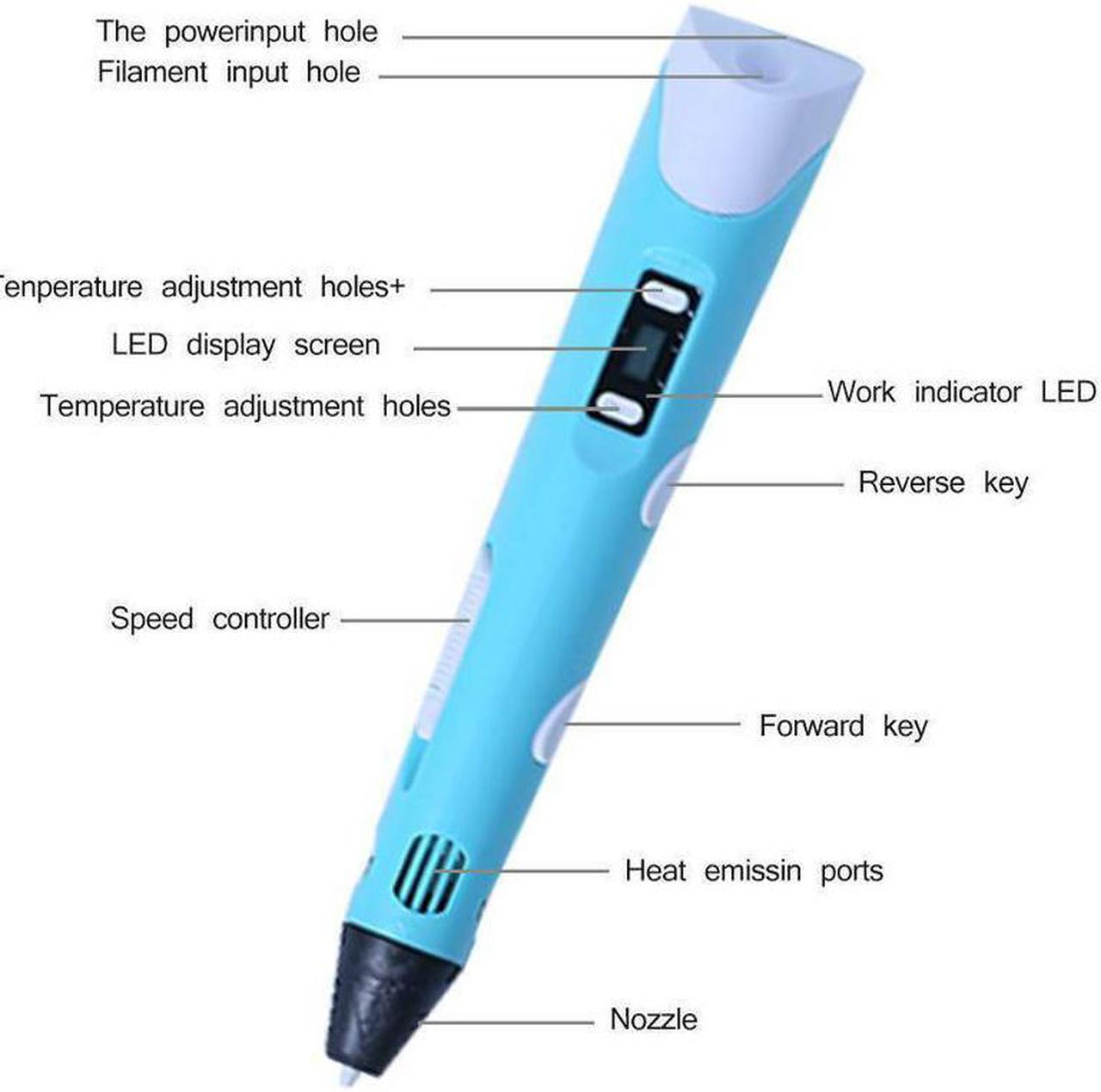 Alt view image 5 of 7 - 3D Printing pen DIY 3D Pen With ABS/PLA Filament Refills Arts 3D Drawing Pen Creative Gift For Kids Design Painting Drawing