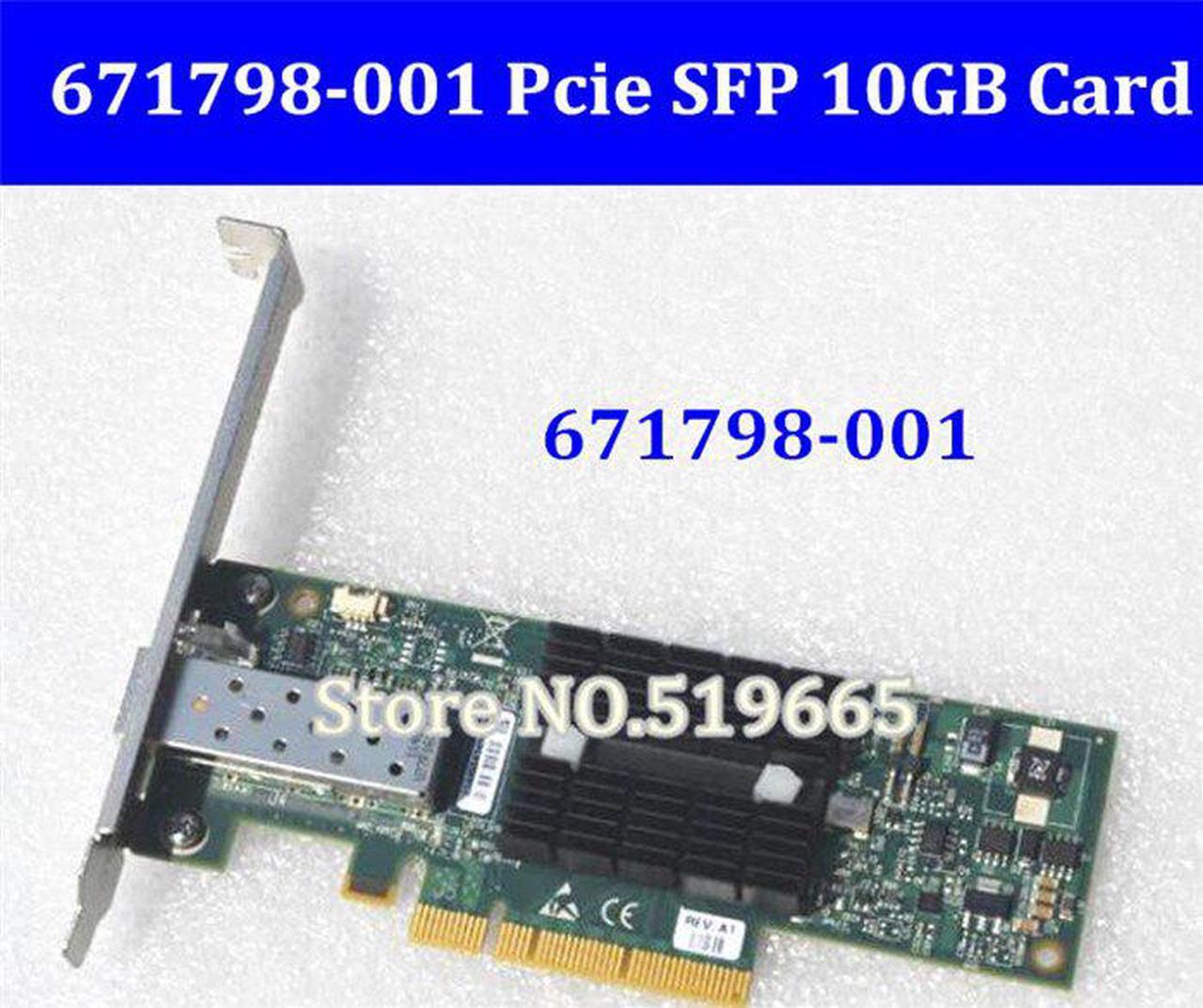 Main image of 671798-001 PCIe x8 NIC 10Gigabit 10GBe SFP+ Single Port Server Adapter 10Gbit Network Card
