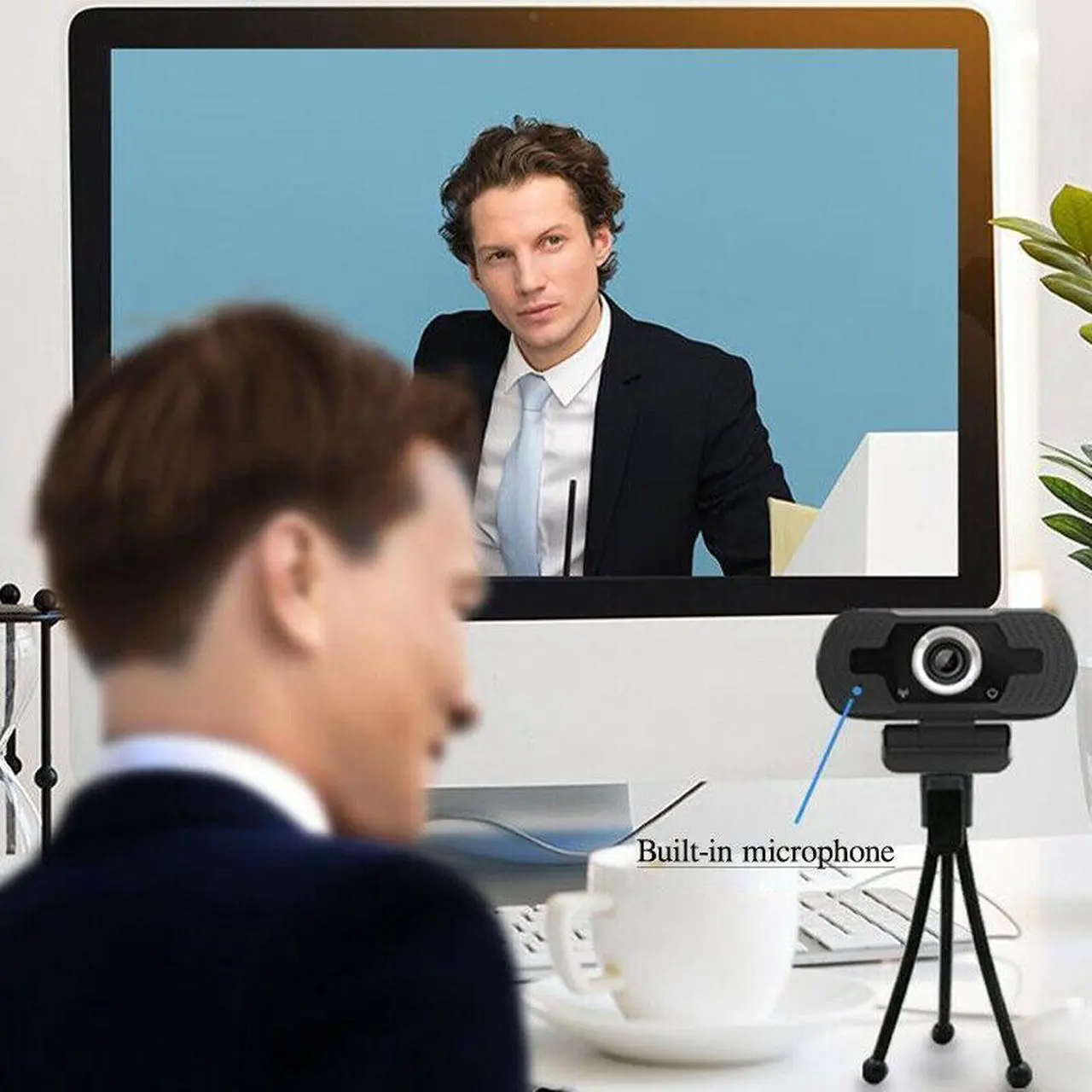 Alt view image 4 of 7 - 1080P HD Webcam Desktop Laptop Computer PC Camera Built in Microphone Clip-On Video Conferencing Video Calling Web Cam US