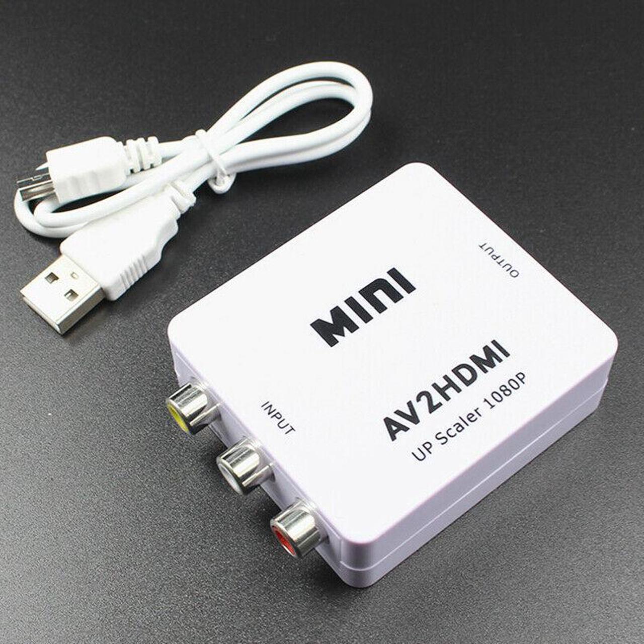 Main image of RCA AV to HDMI Converter Adapter Mini Composite CVBS to HDMI AV2HDMI Converter Adapter - White