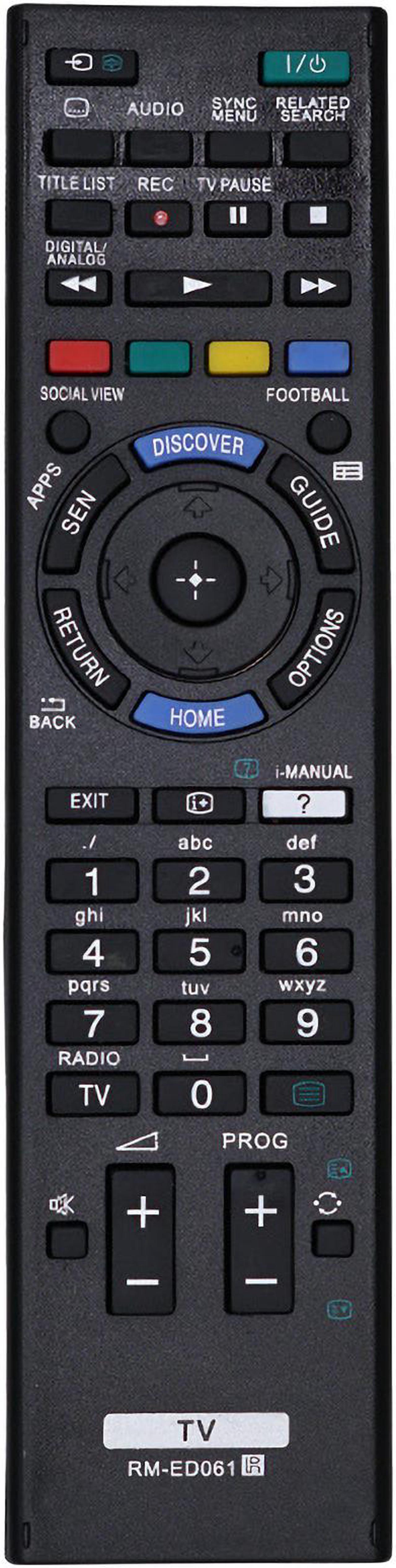 Leankle Remote Controller RM-ED061 for Sony TV KDL-32W705B/ 32W706B/ 40W605B/ 42W705B/ 42W706B/ 42W805B/ 48W585B/ 48W605B/ 50W705B/ 50W706B/ 50W805B/ 55W805B/ 60W605B/ 60W855B